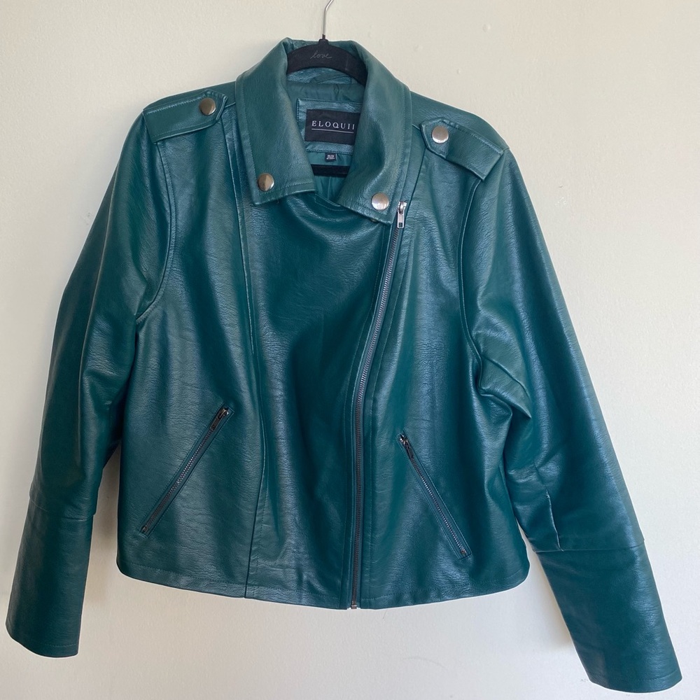 Faux Leather Teal Jacket